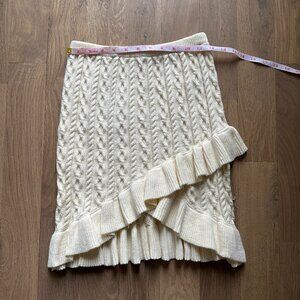 Cream Knit Mini Skirt